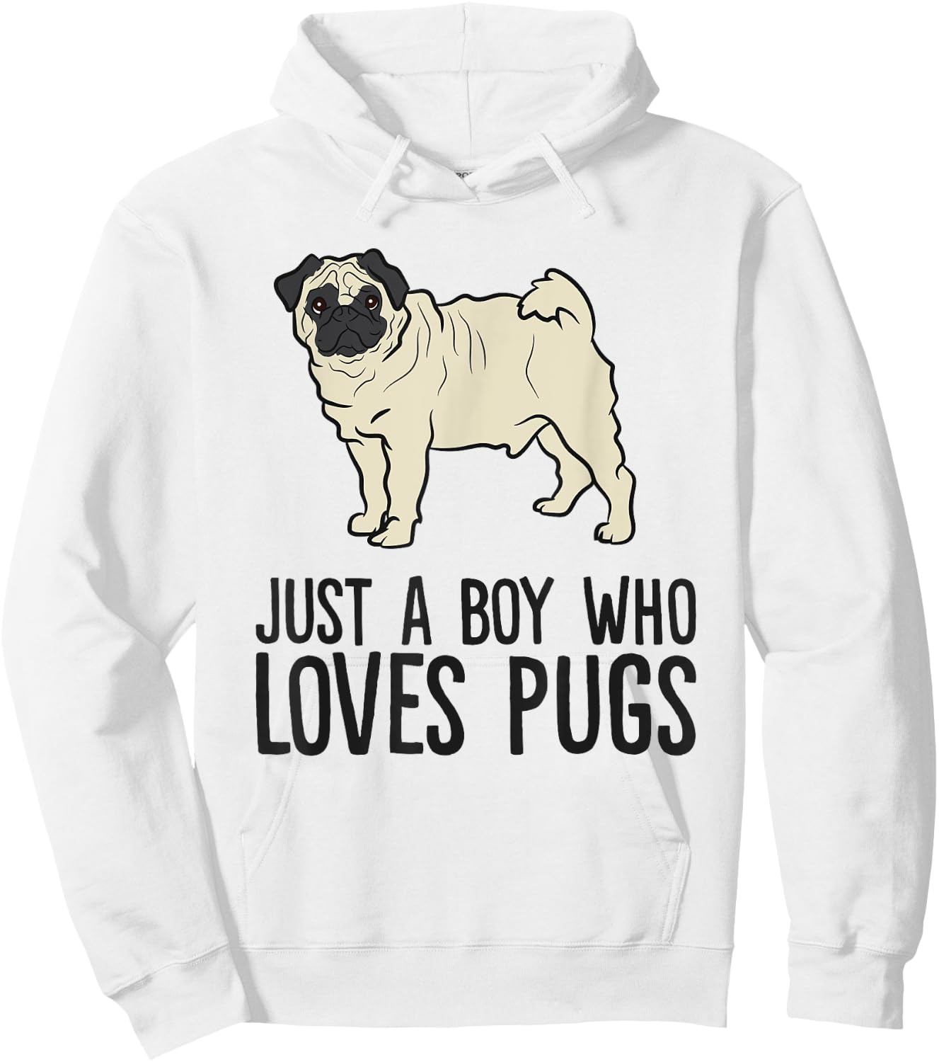 Just a Boy Who Loves Pugs Hoodie - Hoodie | White