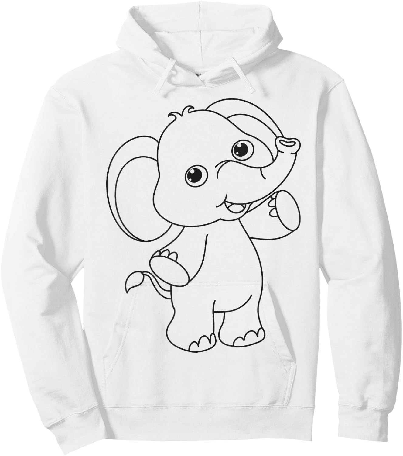 Cute elephant to paint & color for kids Hoodie - Hoodie | White