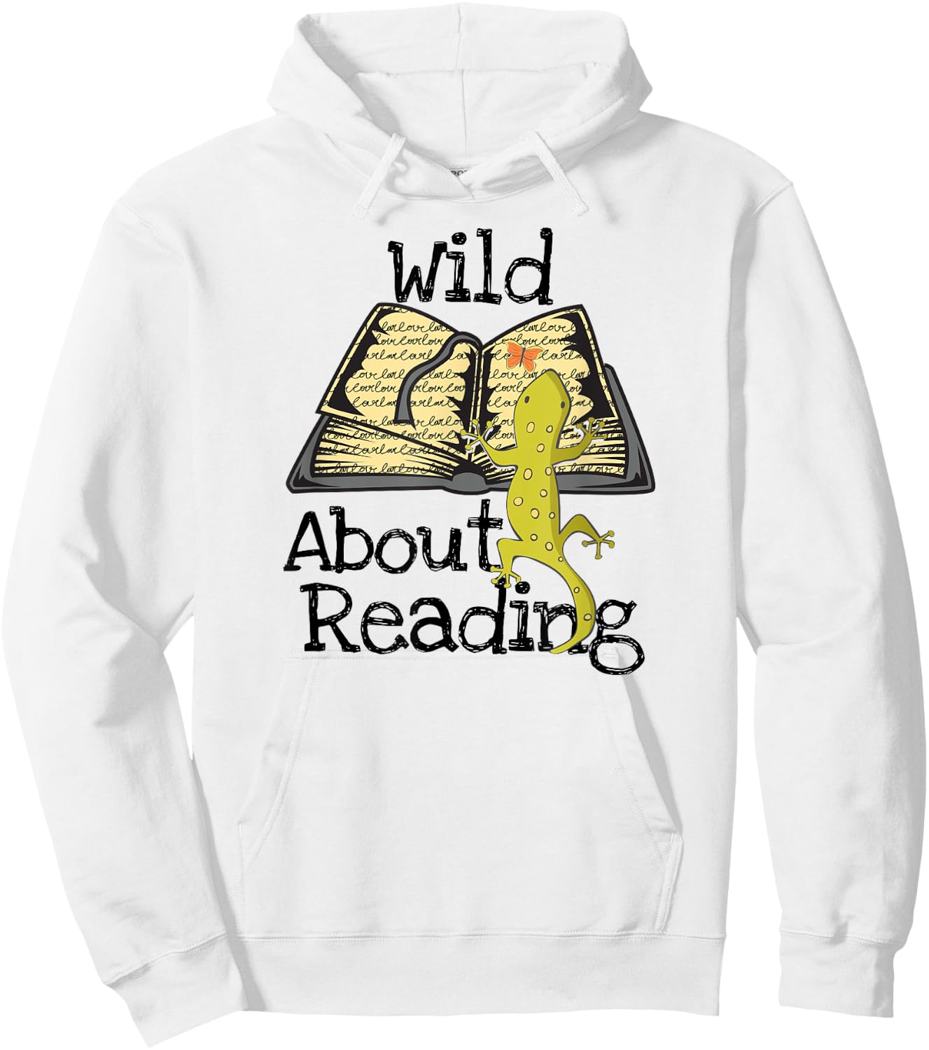 Wild About Reading Gecko Book Gift Teachers Men Women Girls Kids Hoodie - Hoodie | White