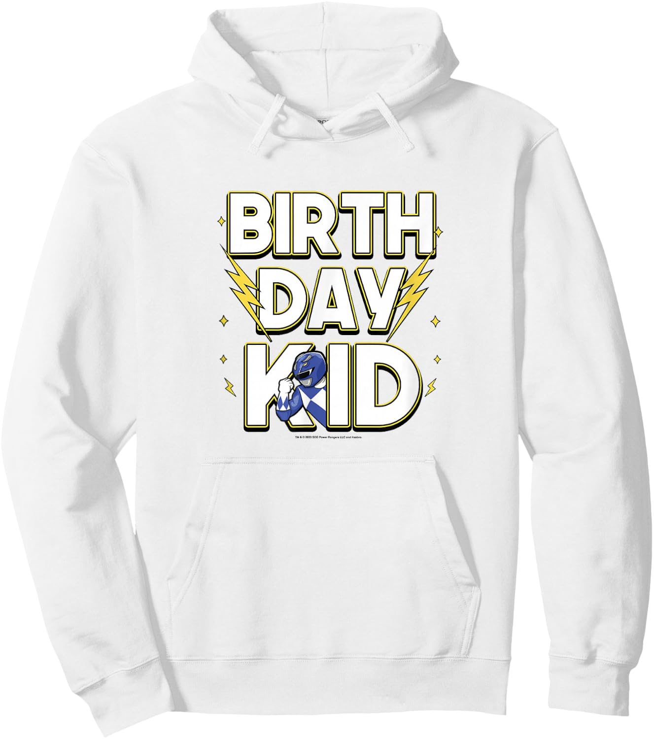 Power Rangers Birthday Kid Electrifying Blue Ranger Hoodie - Hoodie | White