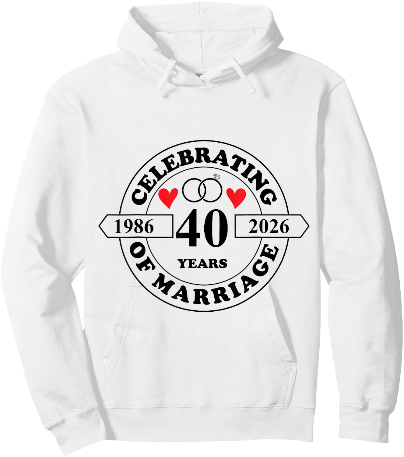 40 Years of Marriage Parents 40th Wedding Anniversary Hoodie - Hoodie | White