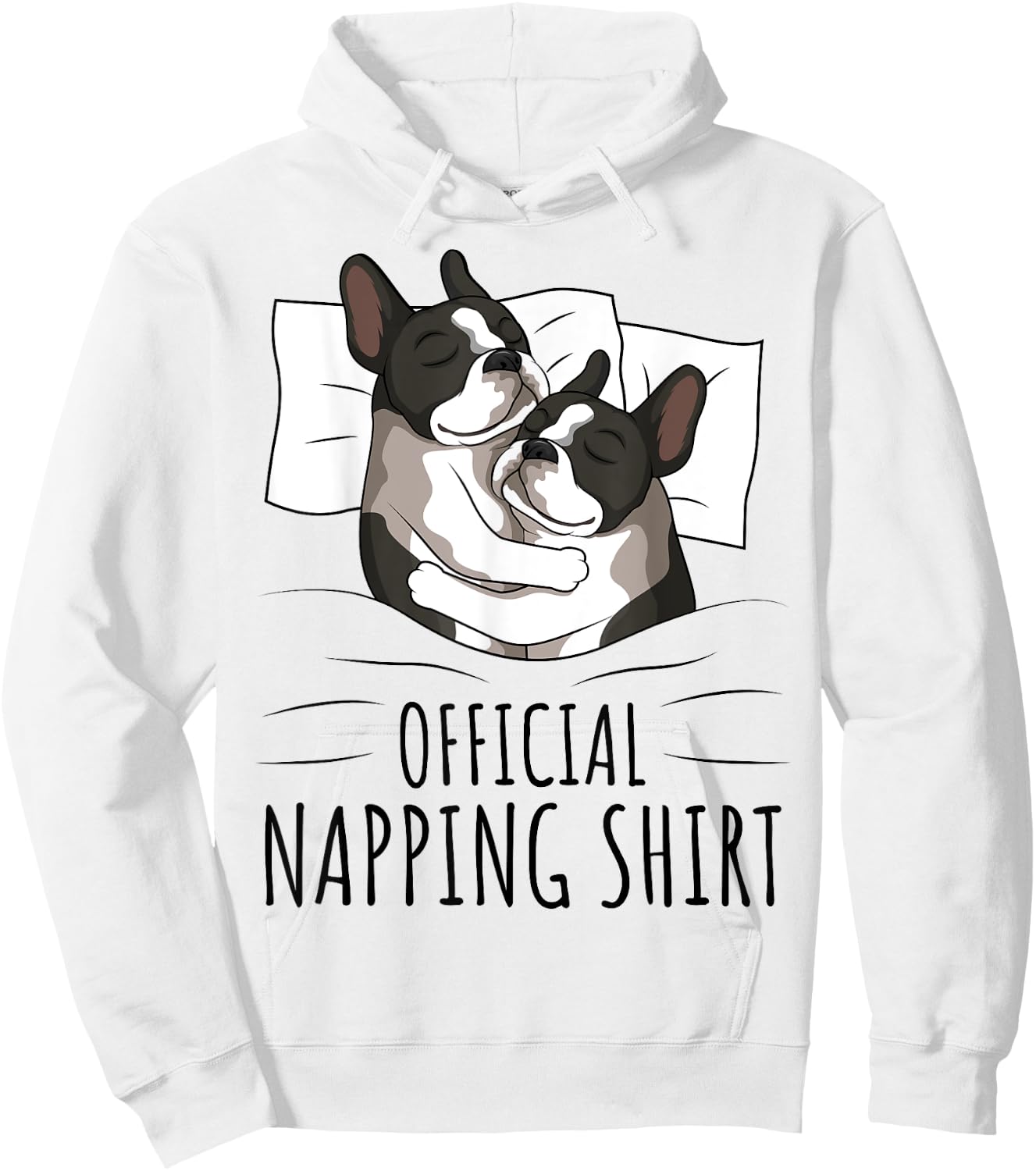 Sleeping Boston Terrier Dog Lover Official Napping Women Kids Hoodie - Hoodie | White