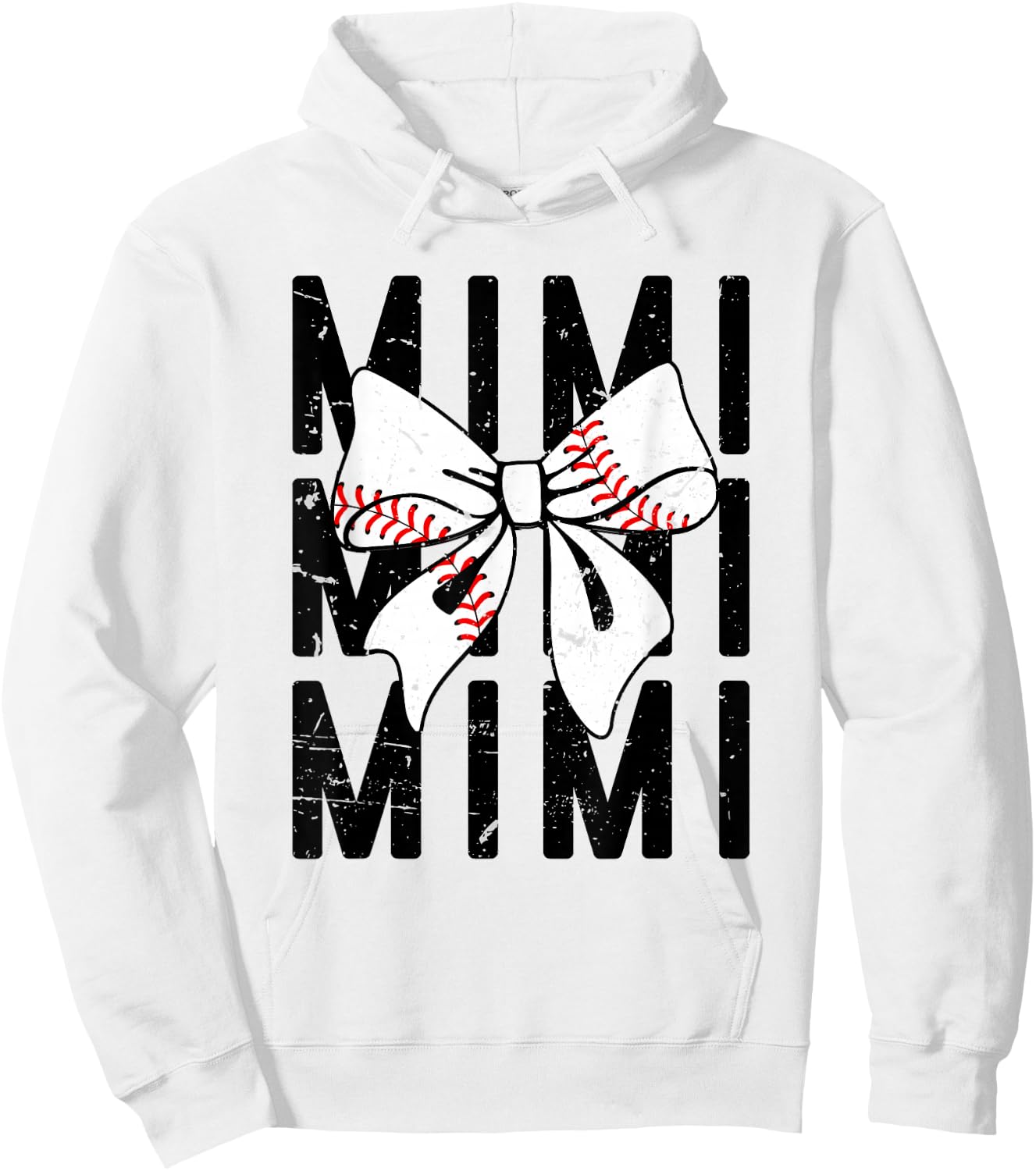 Coquette Baseball Mimi Bow Baseball Grandsons Game Hoodie - Hoodie | White