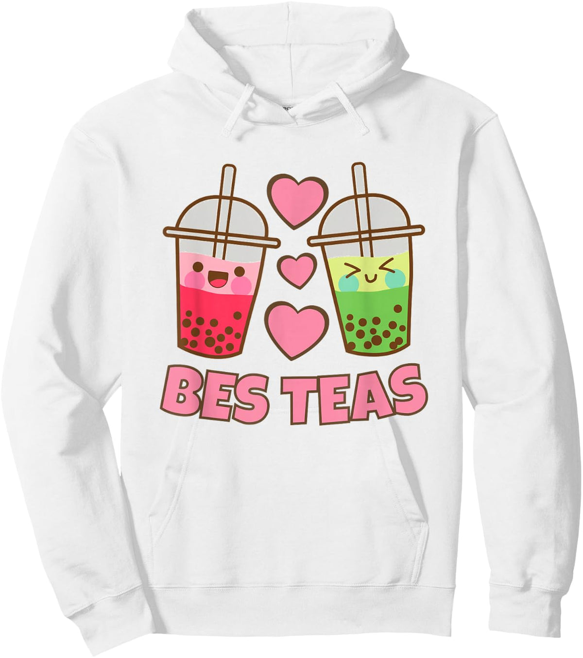 BES Teas Besties Cute Kawaii Bubble Tea Boba Best Friend Hoodie - Hoodie | White