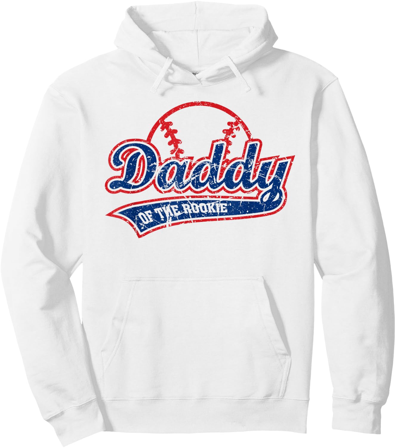 Funny Vintage Baseball Daddy of the Rookie Hoodie - Hoodie | White