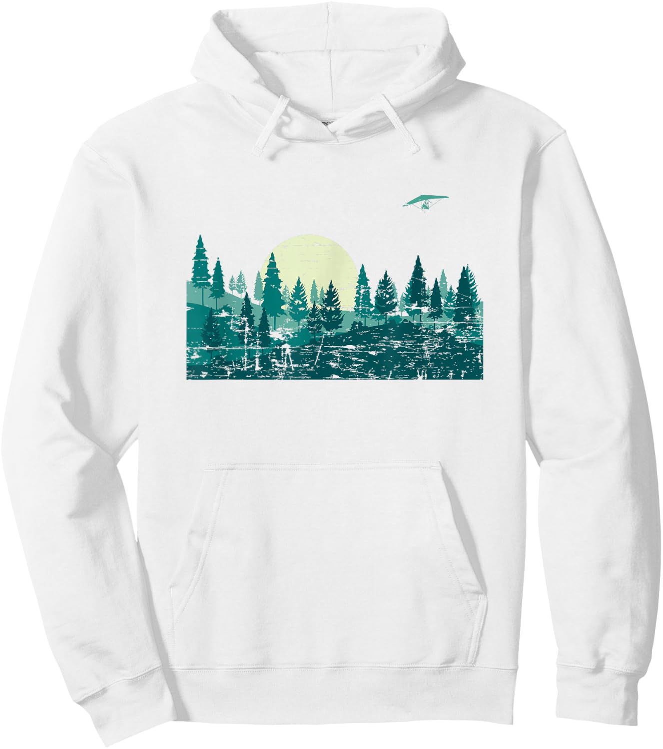 Full Moon Forest Trees Moonlight Outdoors Wildlife Nature Hoodie - Hoodie | White