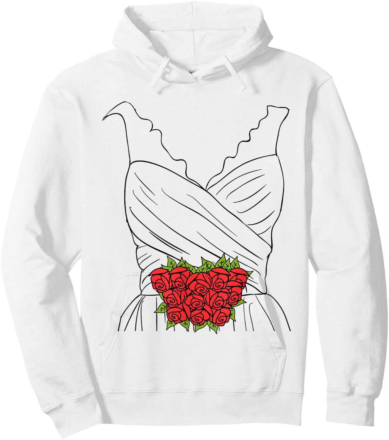 Wedding Dress Shirt, Simple Marriage Bridal Shower Costume Hoodie - Hoodie | White