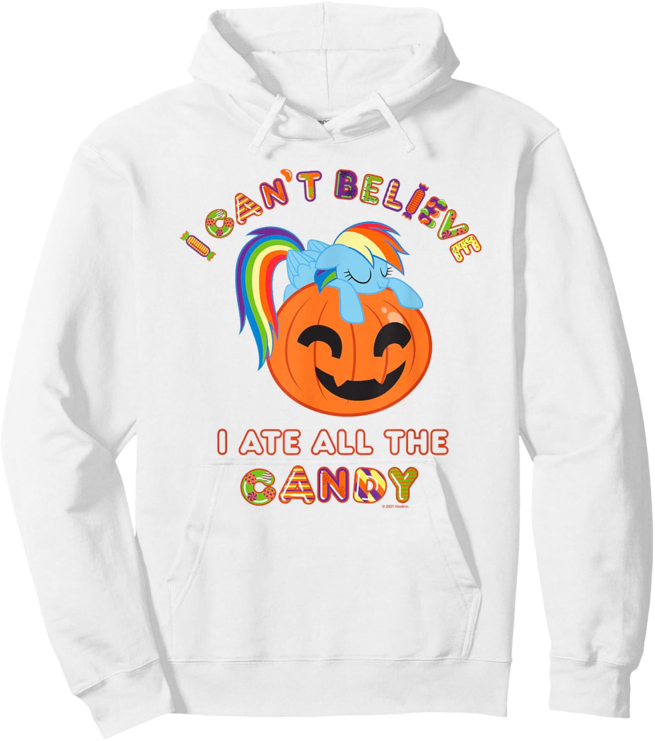 My Little Pony Halloween Rainbow Dash Ate All The Candy Hoodie - Hoodie | White