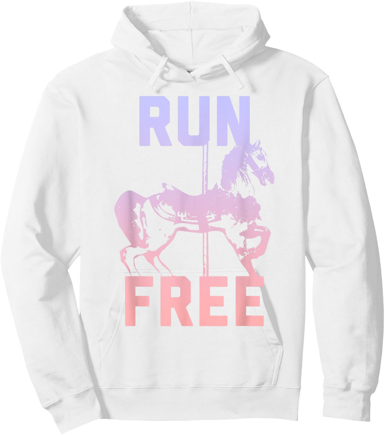 Trendy Run Free Carousel Horse Hoodie - Hoodie | White