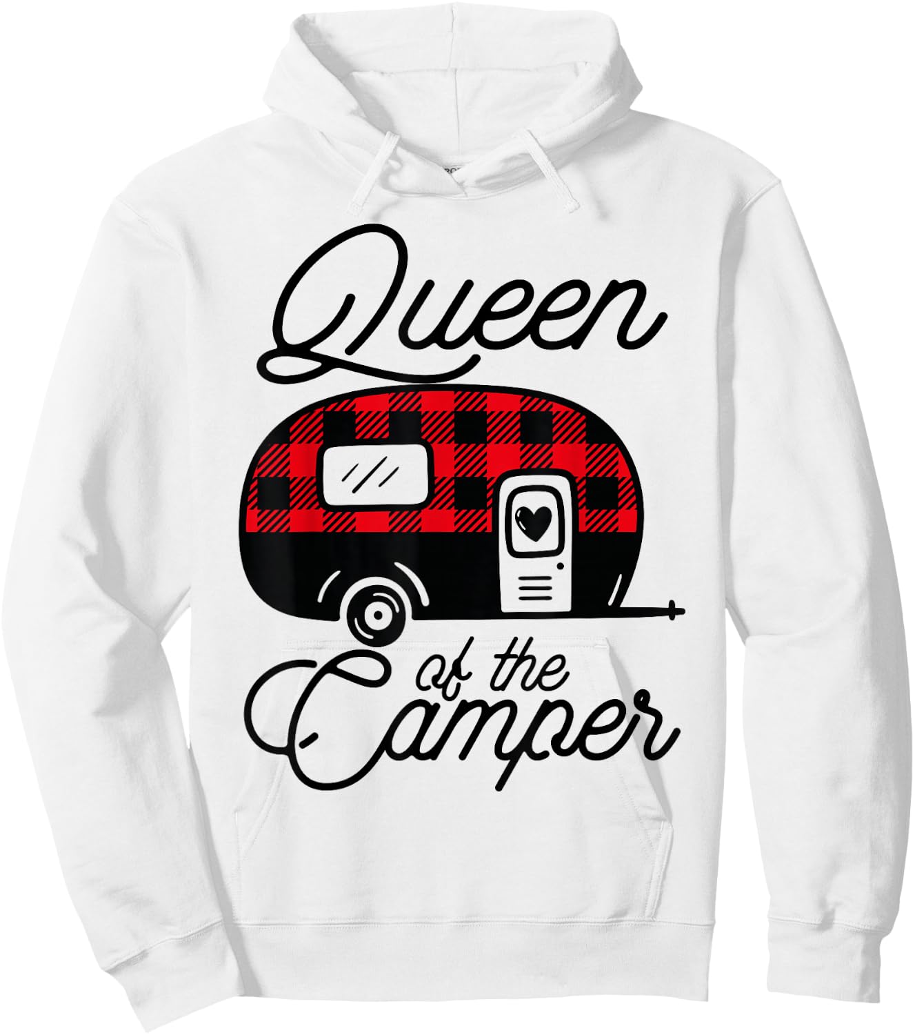 Queen of the Camper Buffalo Women Camper Camping Traveler Hoodie - Hoodie | White