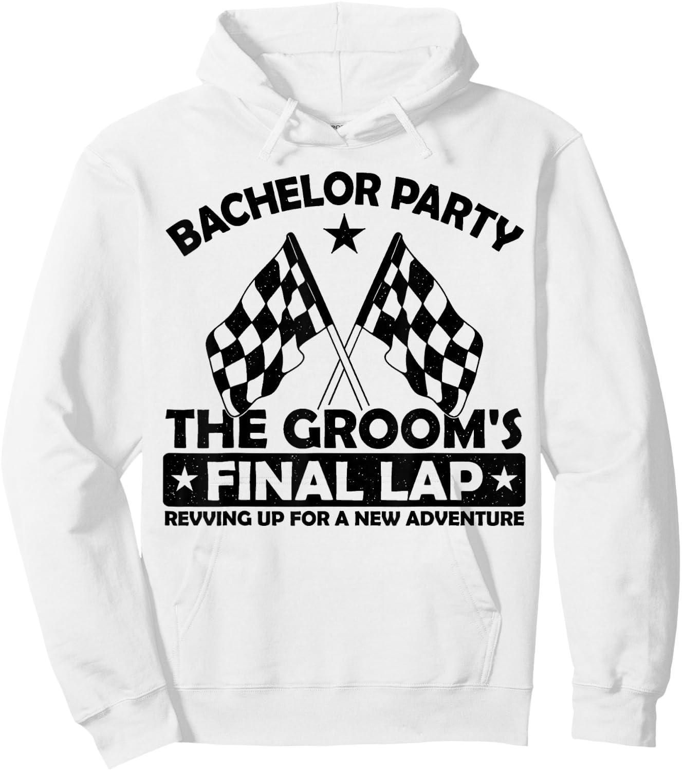 The Groom's Final Lap, Motorcycle Racing Bachelor Party Hoodie - Hoodie | White