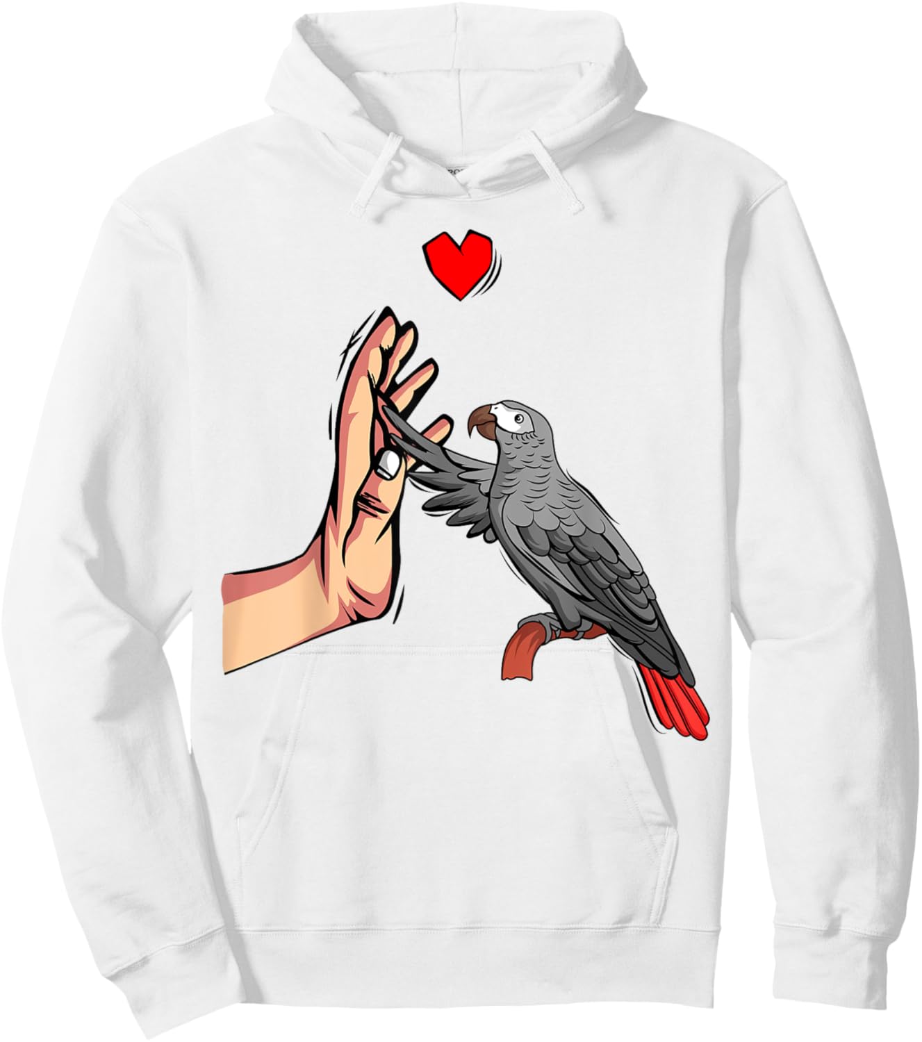 African Grey Parrot Love funny Hoodie - Hoodie | White