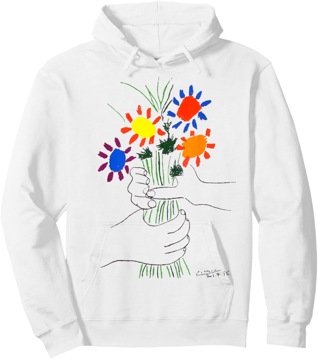 Flowers Bouquet Artwork Hoodie - Hoodie | White