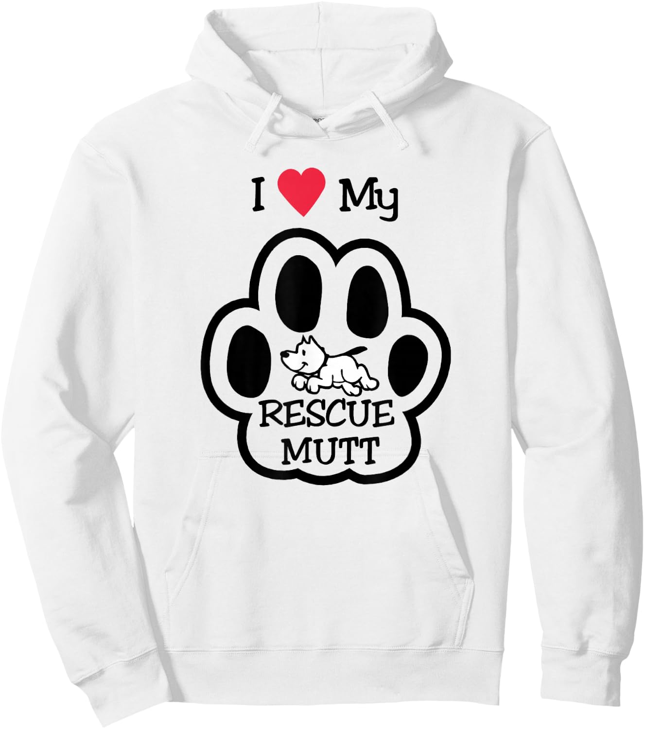 I Love My Rescue Mutt Dog Dog Lovers Men Women Kids Hoodie - Hoodie | White