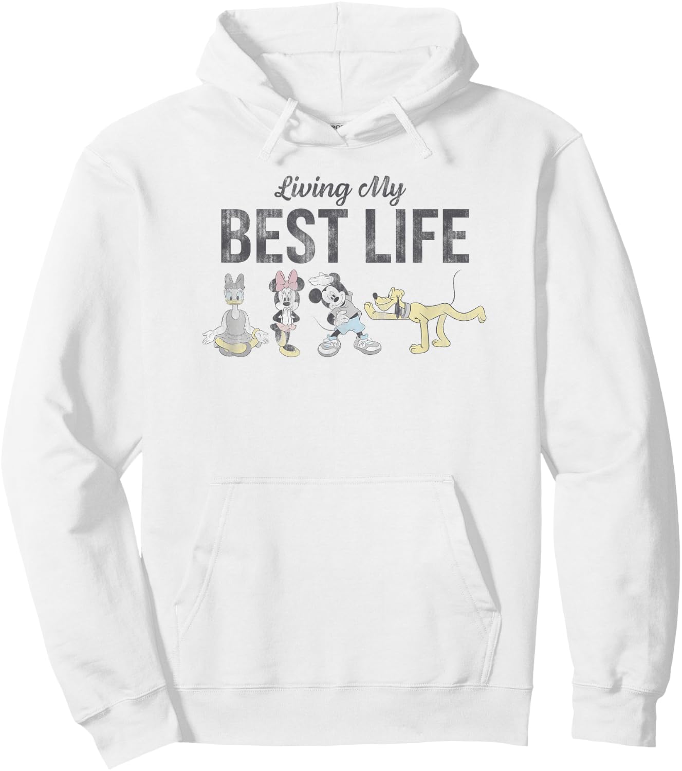 Disney Mickey Classic Best Life Group Yoga Poster Hoodie - Hoodie | White