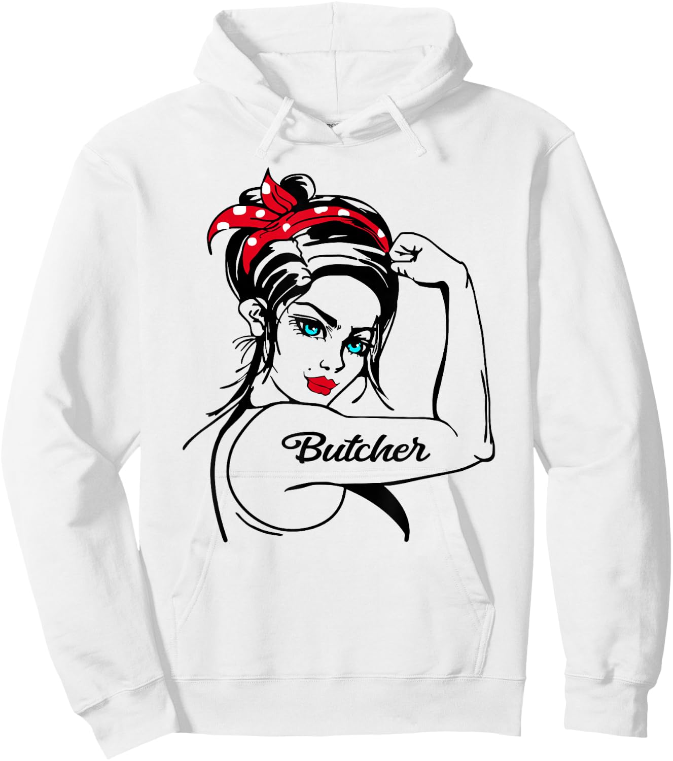 Butcher Rosie The Riveter Pin Up Girl Hoodie - Hoodie | White