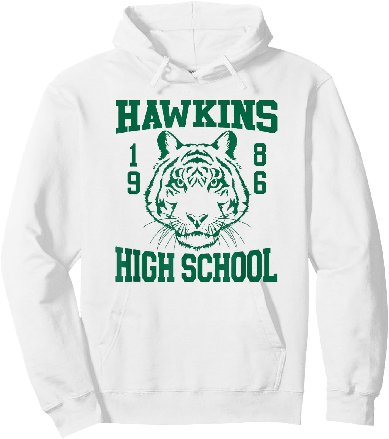 Stranger Things 4 Hawkins High School Green Logo Hoodie - Hoodie | White