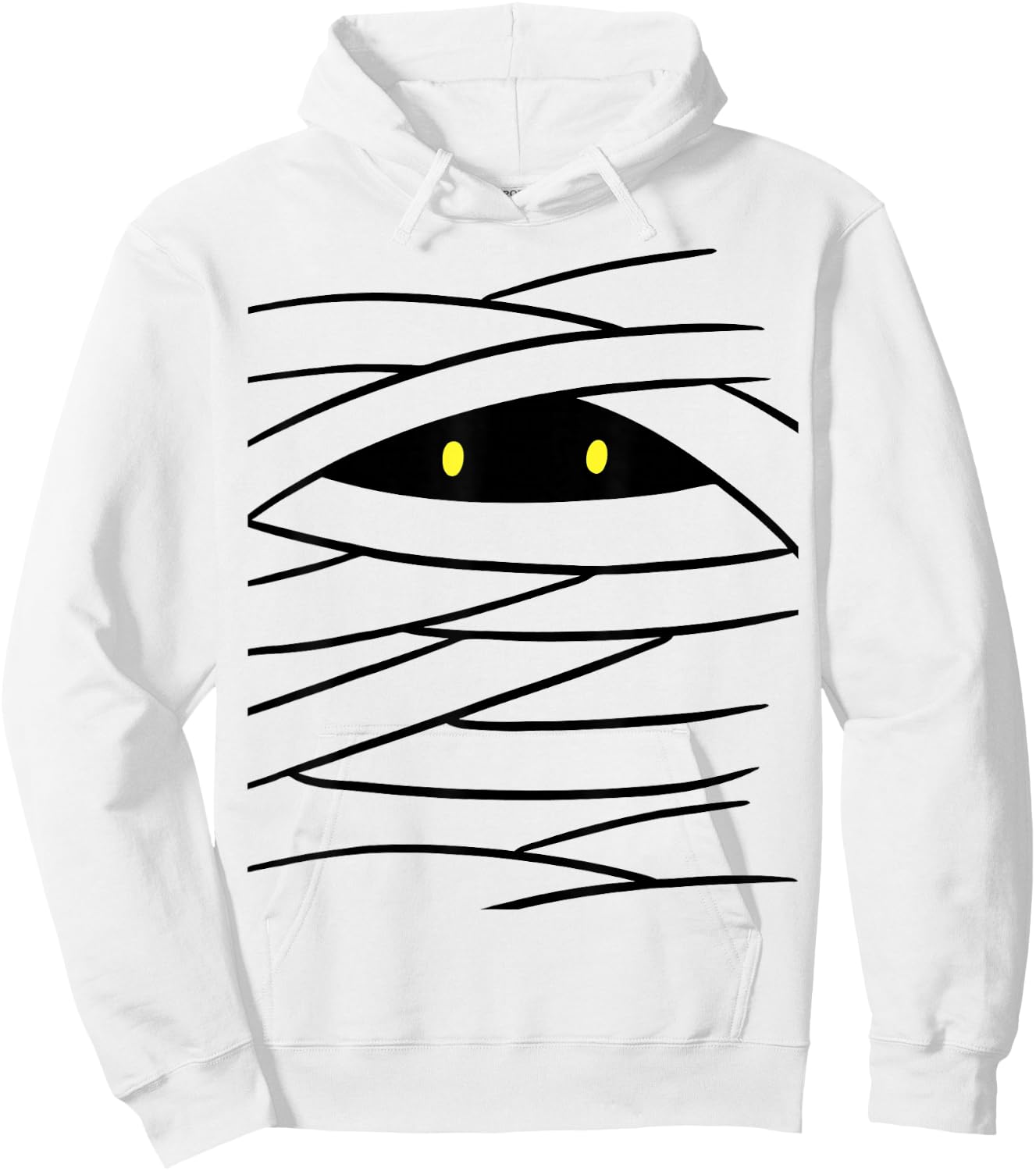 Mummy Costume Easy Haloween Funny Boy Wrap Face Monster Eyes Hoodie - Hoodie | White