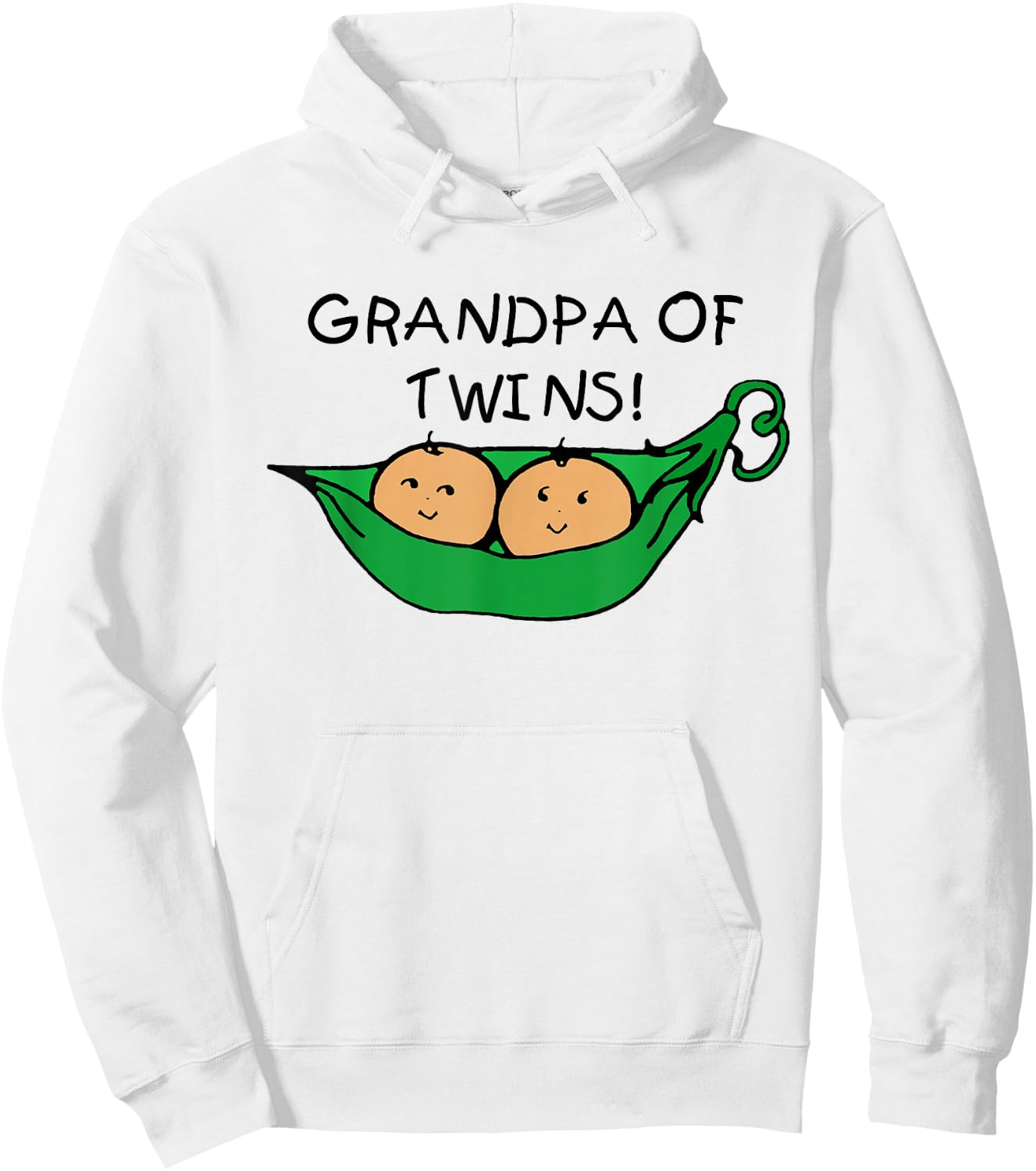 Two Peas in a Pod Grandpa of Twins Hoodie - Hoodie | White