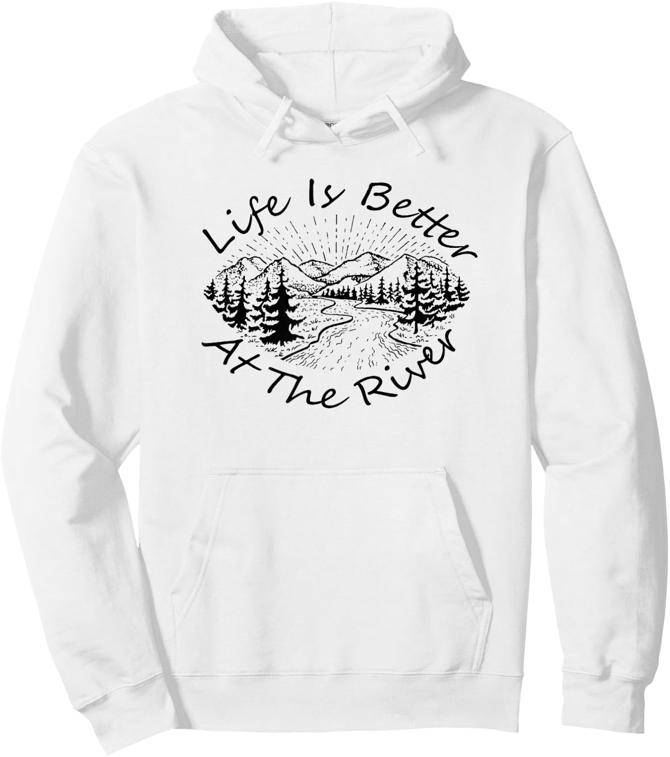 Vintage Retro Life is Better at The River Hoodie - Hoodie | White