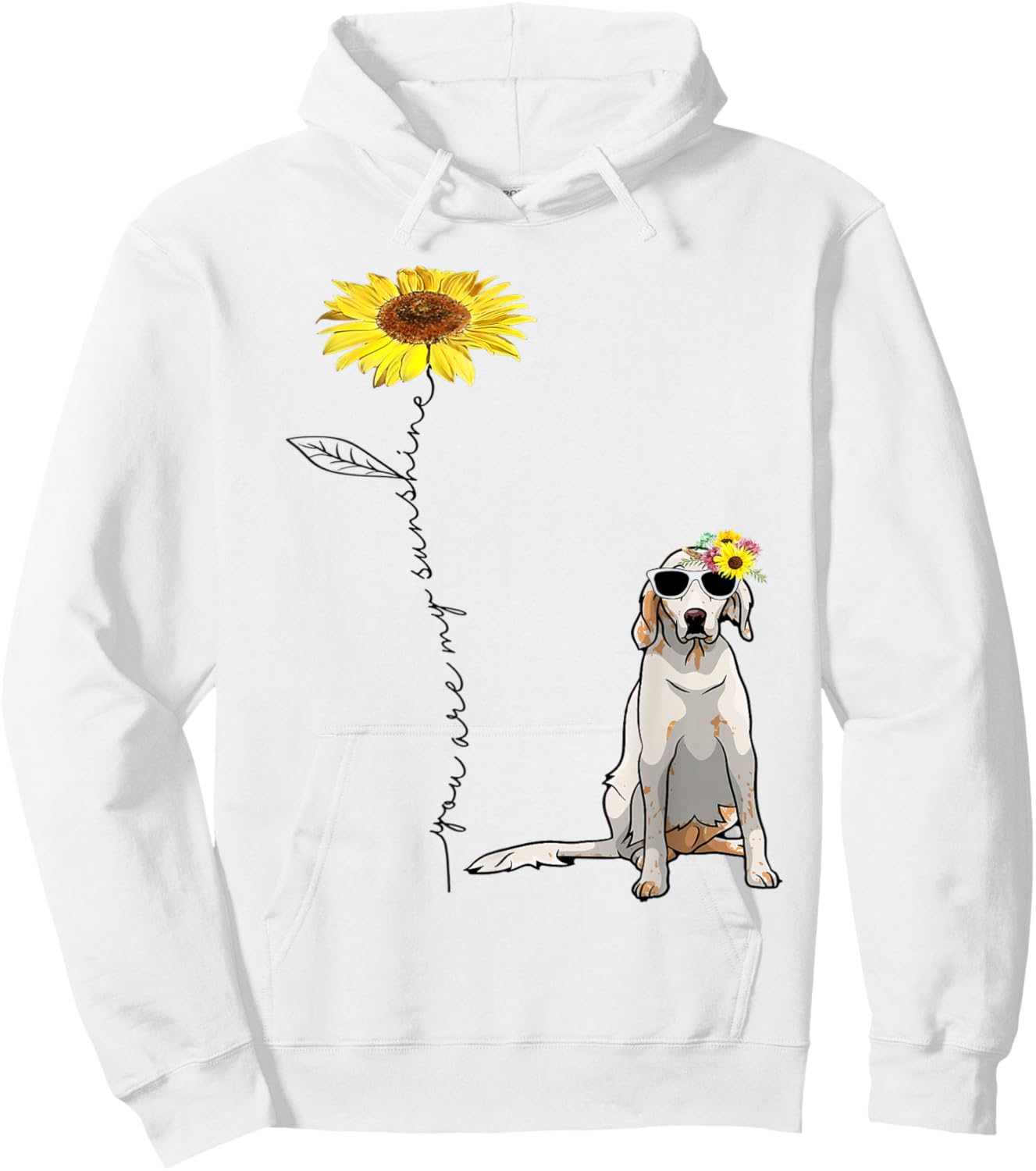 Sunflower and English Setter Hoodie - Hoodie | White