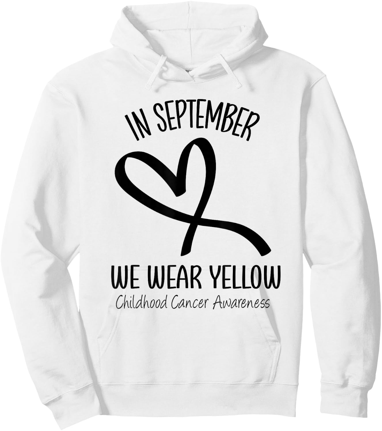 Heart September We Wear Yellow Childhood Cancer Awareness Hoodie - Hoodie | White