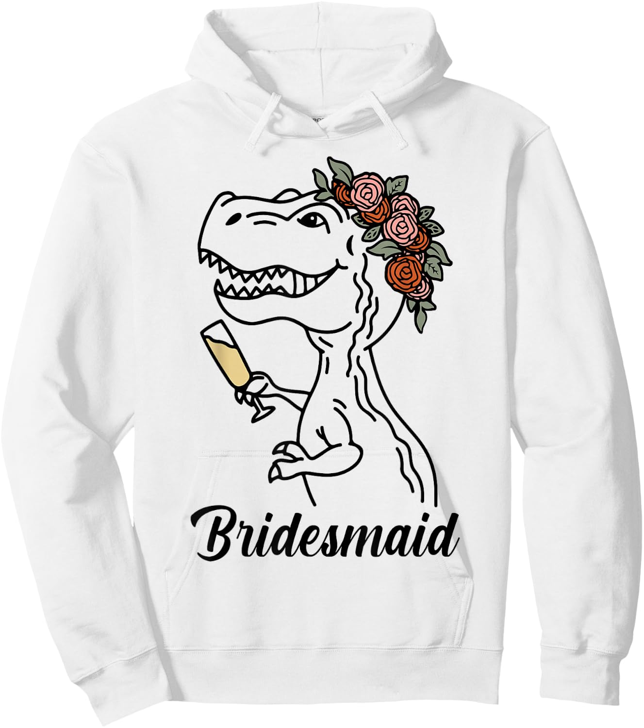 Dinosaur Bridesmaid Bride Squad Bachelorette Party Matching Hoodie - Hoodie | White