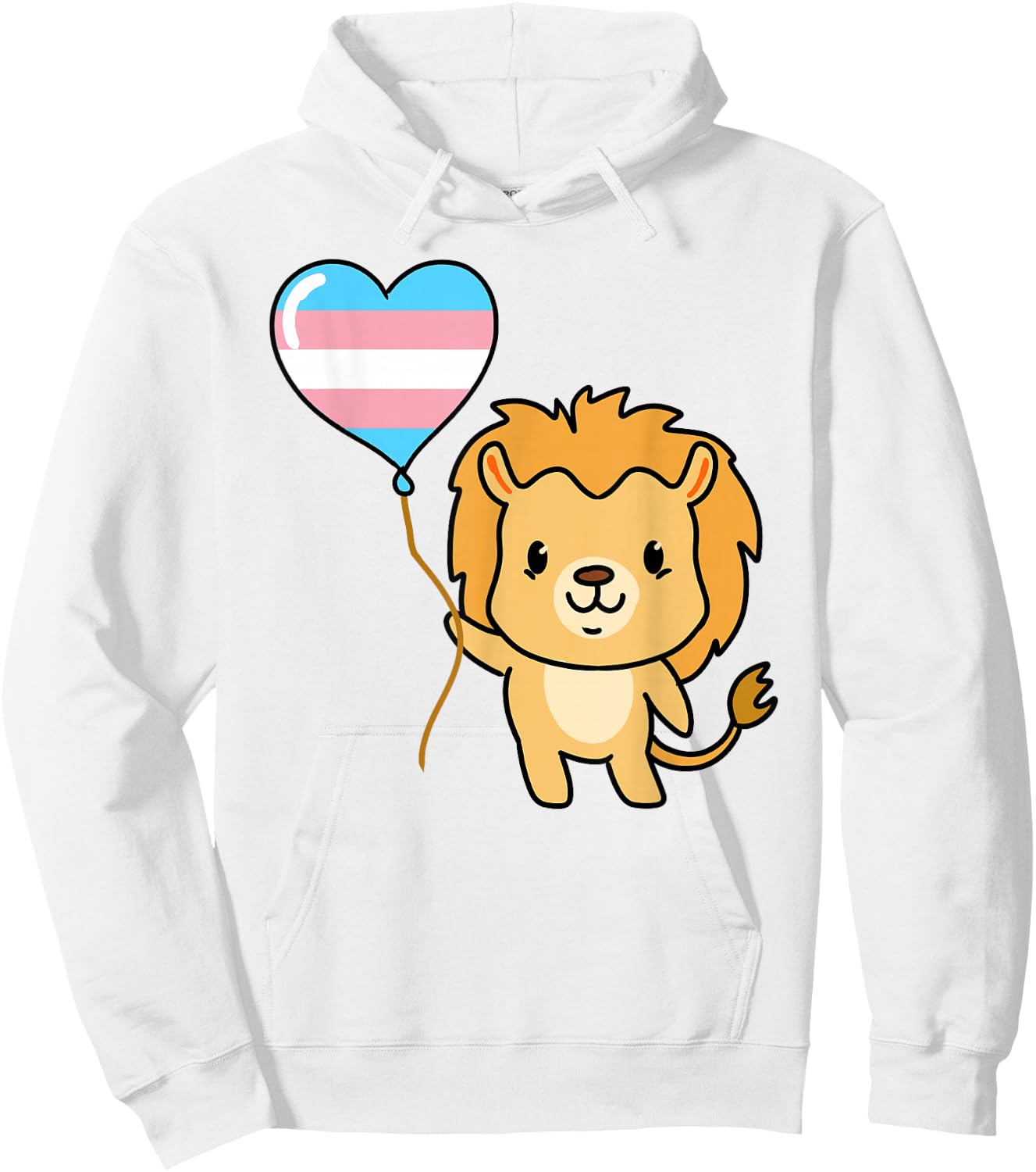 Lion Balloon Trans Pride Hoodie - Hoodie | White