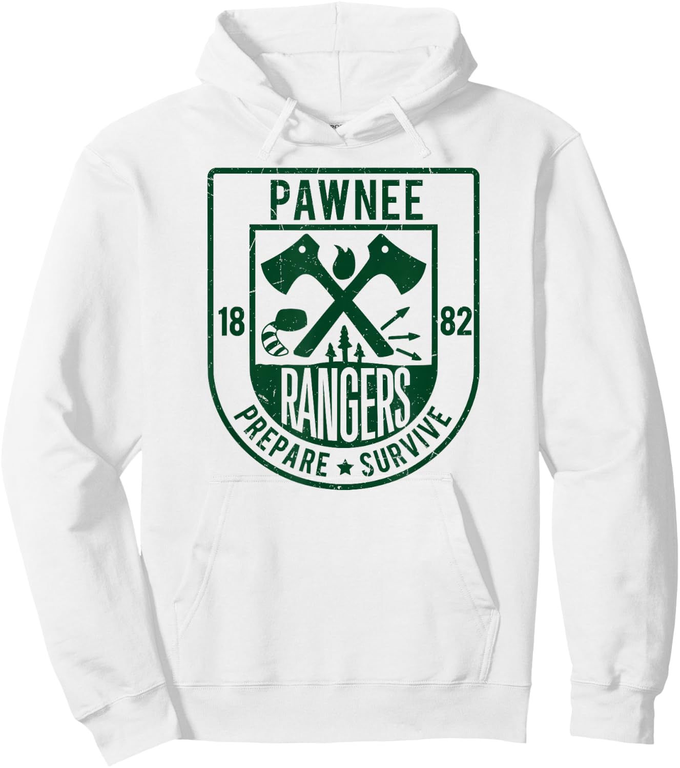 Men's Pawnee Rangers Goddesses Scout Vintage Hoodie - Hoodie | White