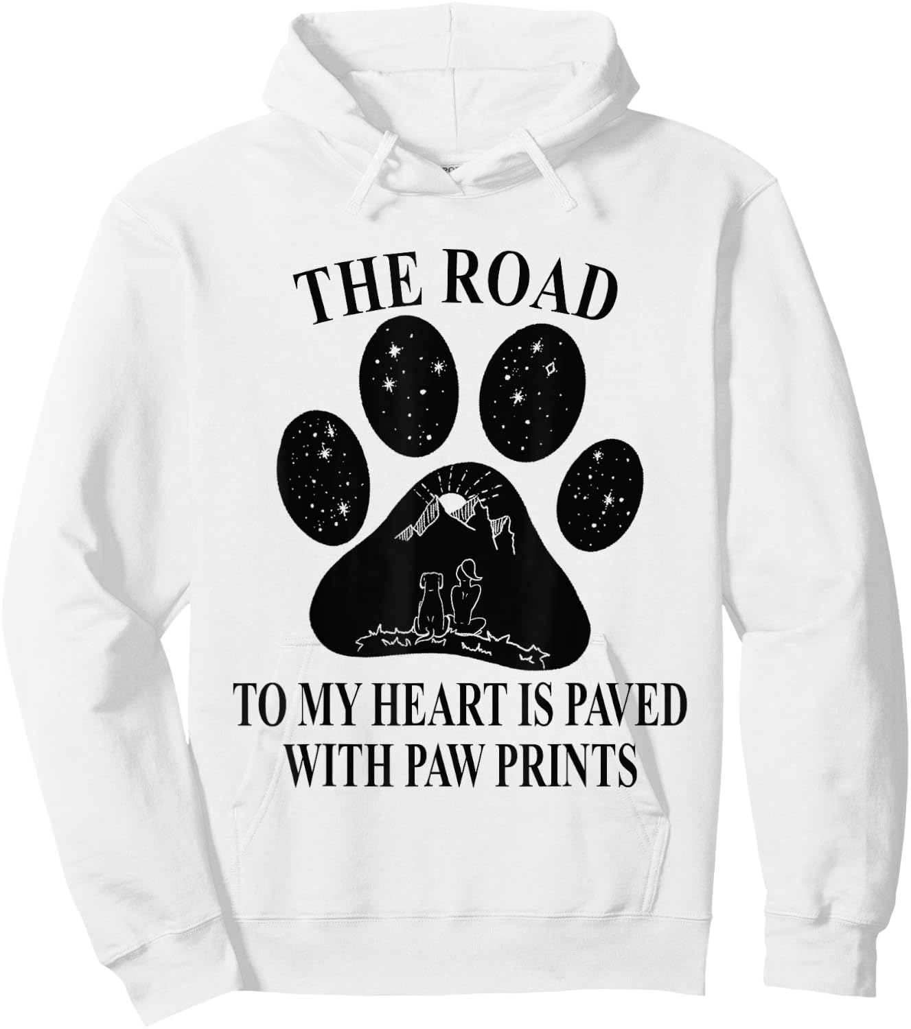 The road to my heart is paved with paw prints - Dog Paw Mom Men Women Girls Kids Hoodie - Hoodie | White