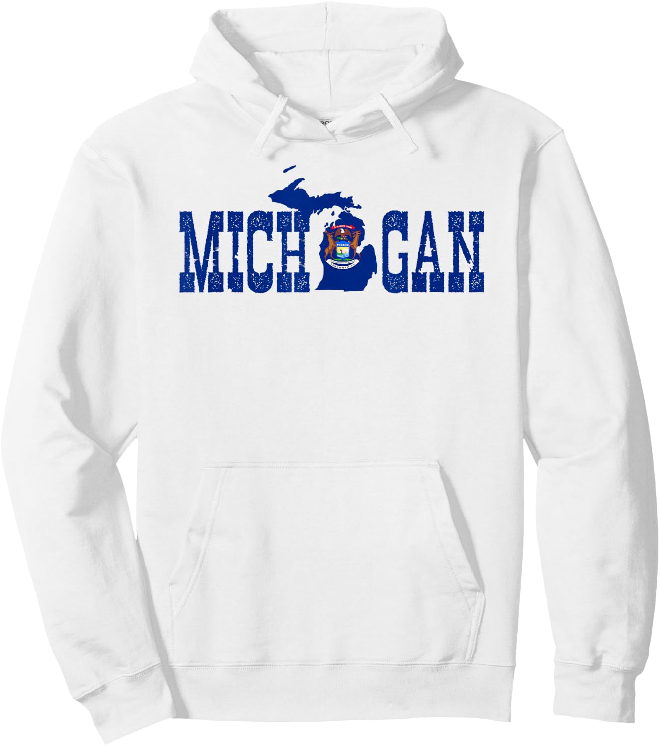 Michigan State and Michigan Flag with Pride for Michigan Hoodie - Hoodie | White