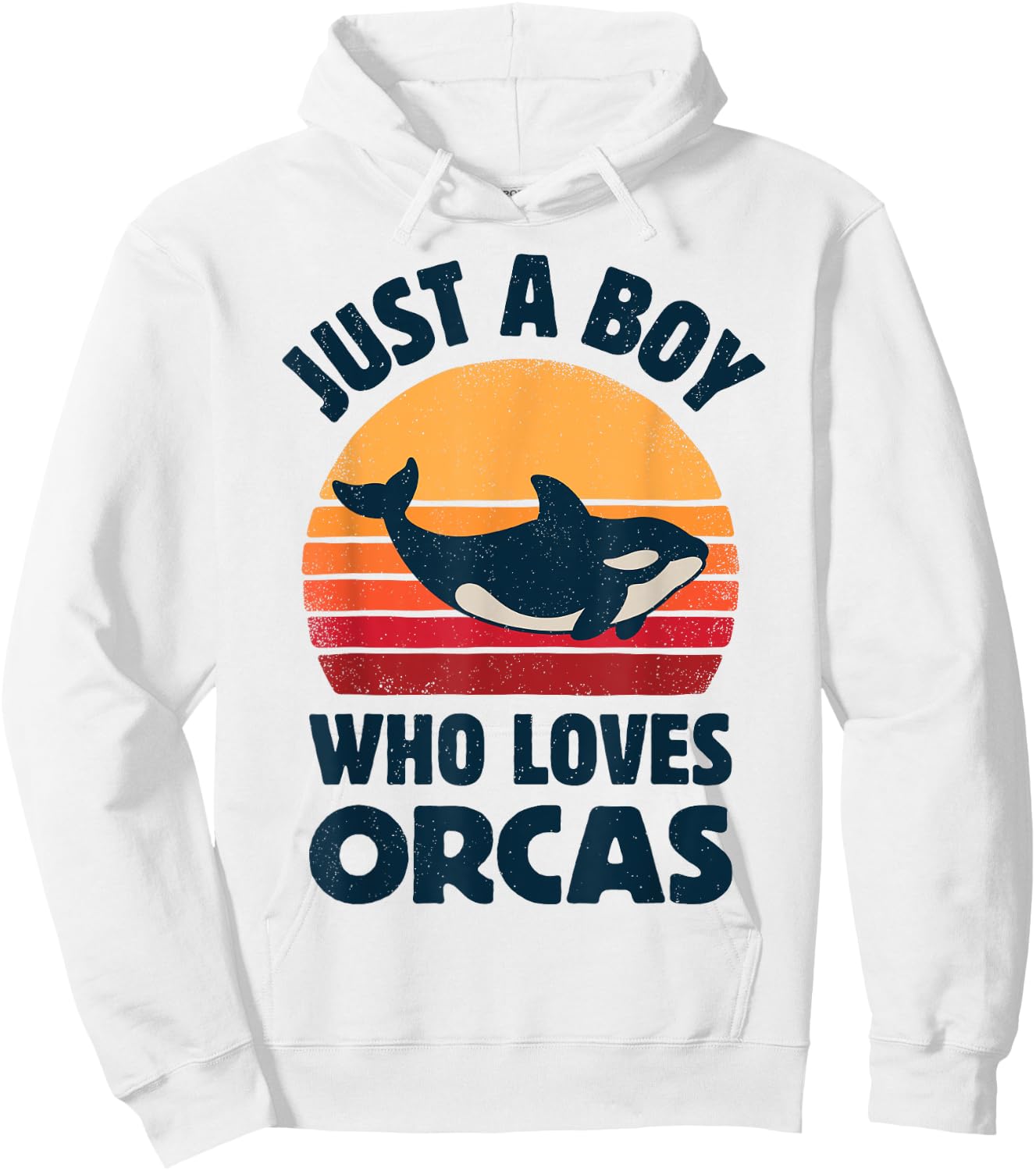 Killer Whale Just A Boy Who Loves Orcas Sea Animals Retro Hoodie - Hoodie | White