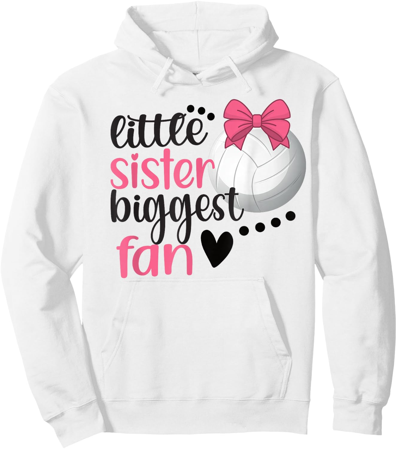 Little Sister Biggest Fan | Volleyball Sister Volleyball Sis Hoodie - Hoodie | White