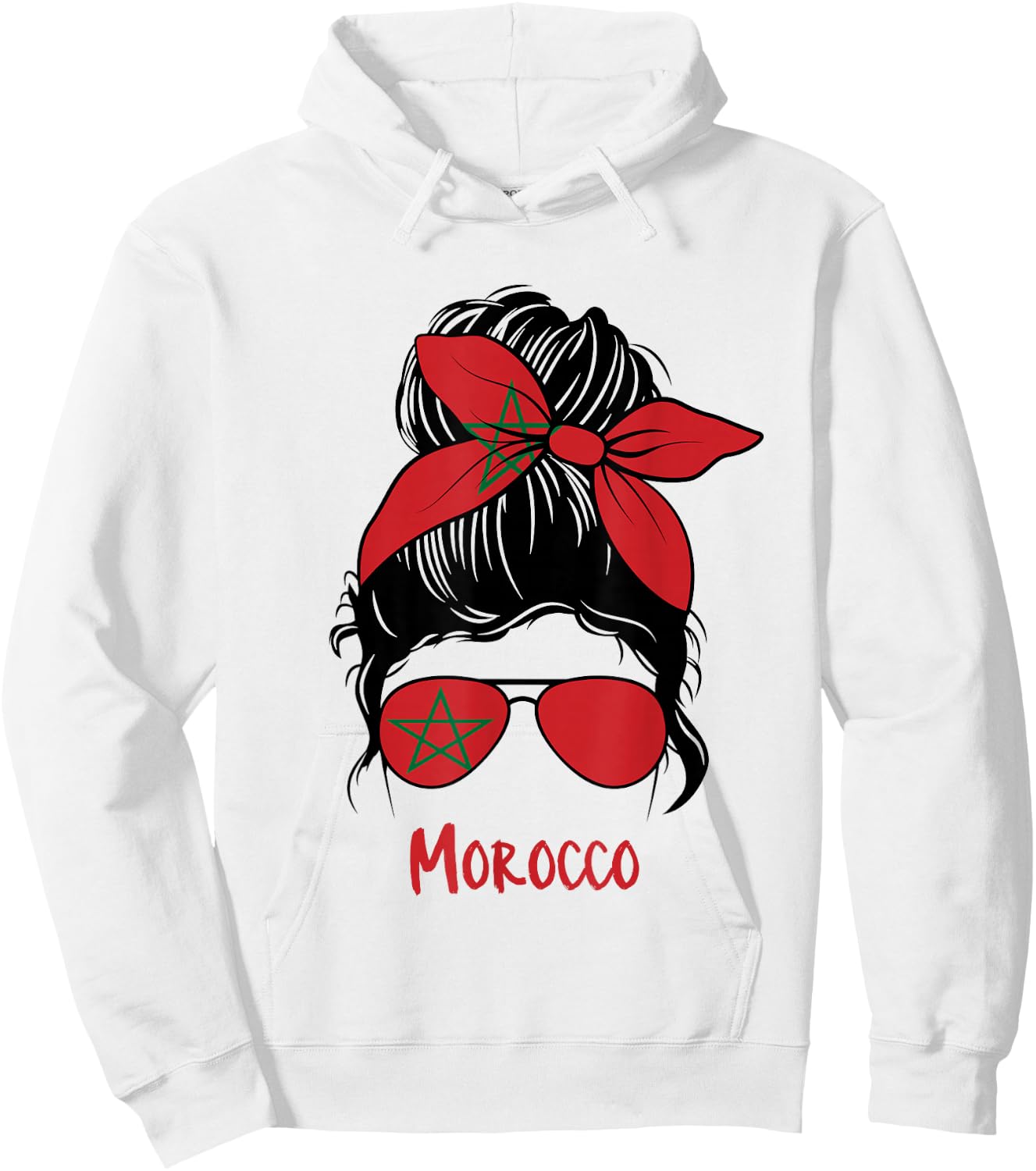 Morocco Girl Moroccan Girl Morocco Woman Flag Hoodie - Hoodie | White