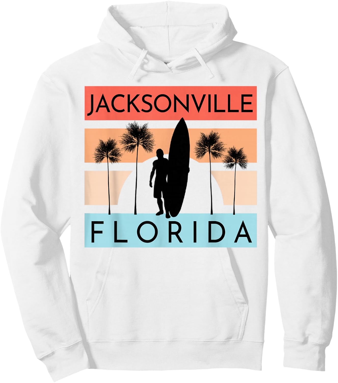 Jacksonville Florida Beach Surfing Summer Vacation Hoodie - Hoodie | White