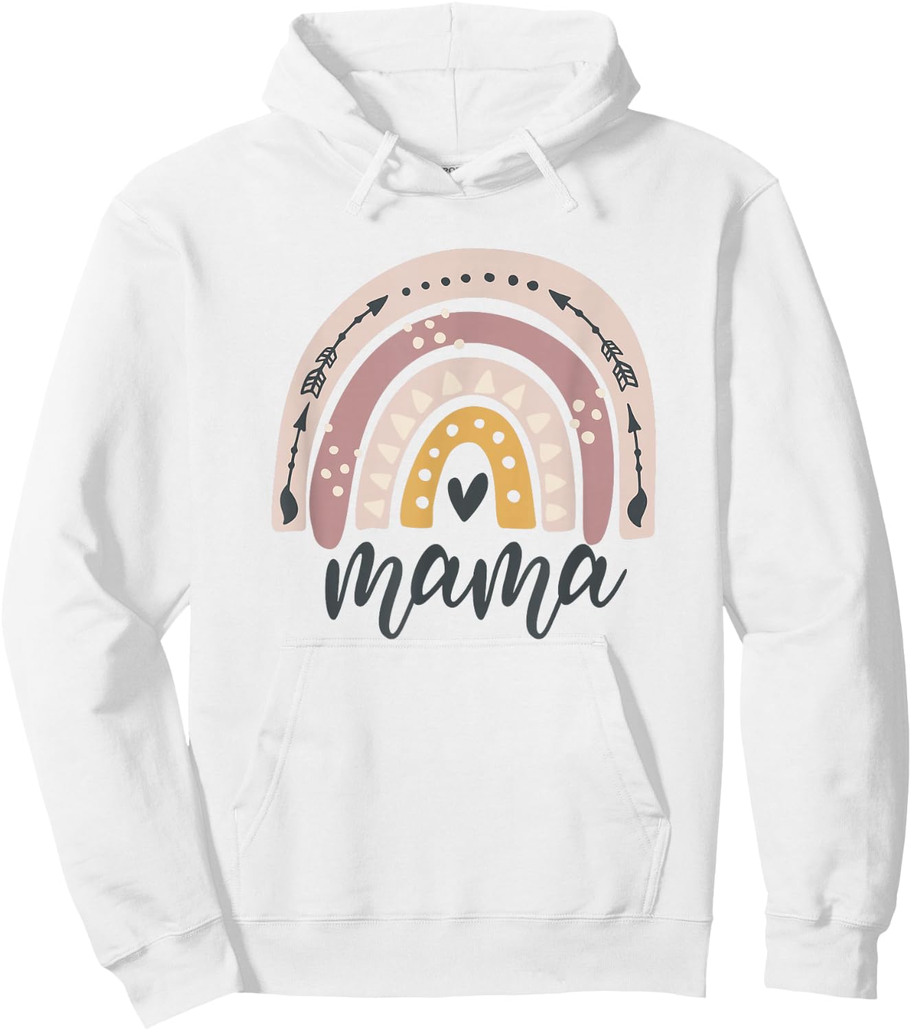 Boho Rainbow Mama Mom Mommy New Mom Mother's Day Hoodie - Hoodie | White