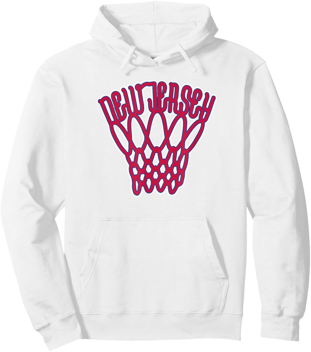 New Jersey Basketball Net Vintage Hoodie - Hoodie | White