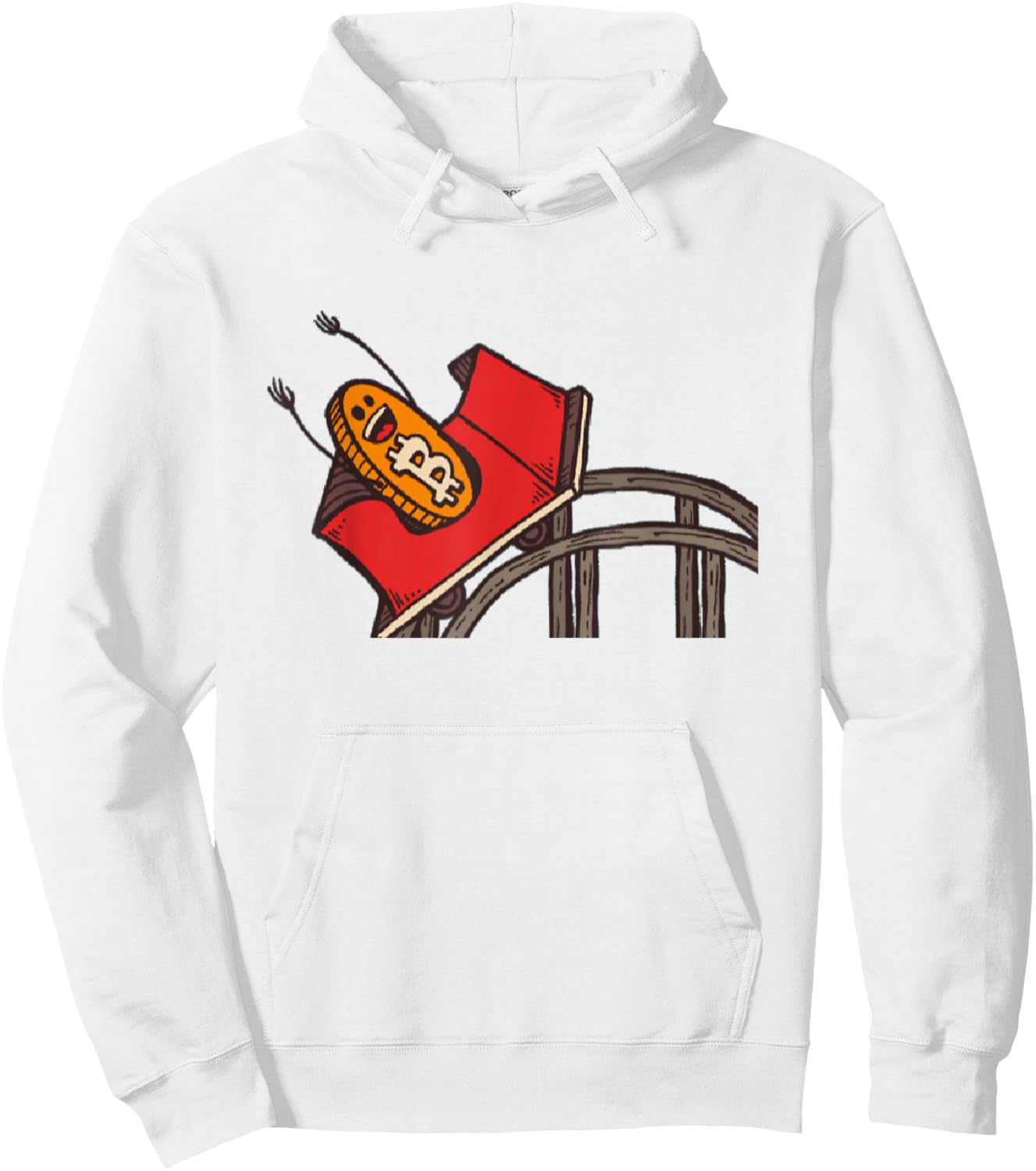 Funny Bitcoin Rollercoaster | Cryptocurrency Hoodie - Hoodie | White