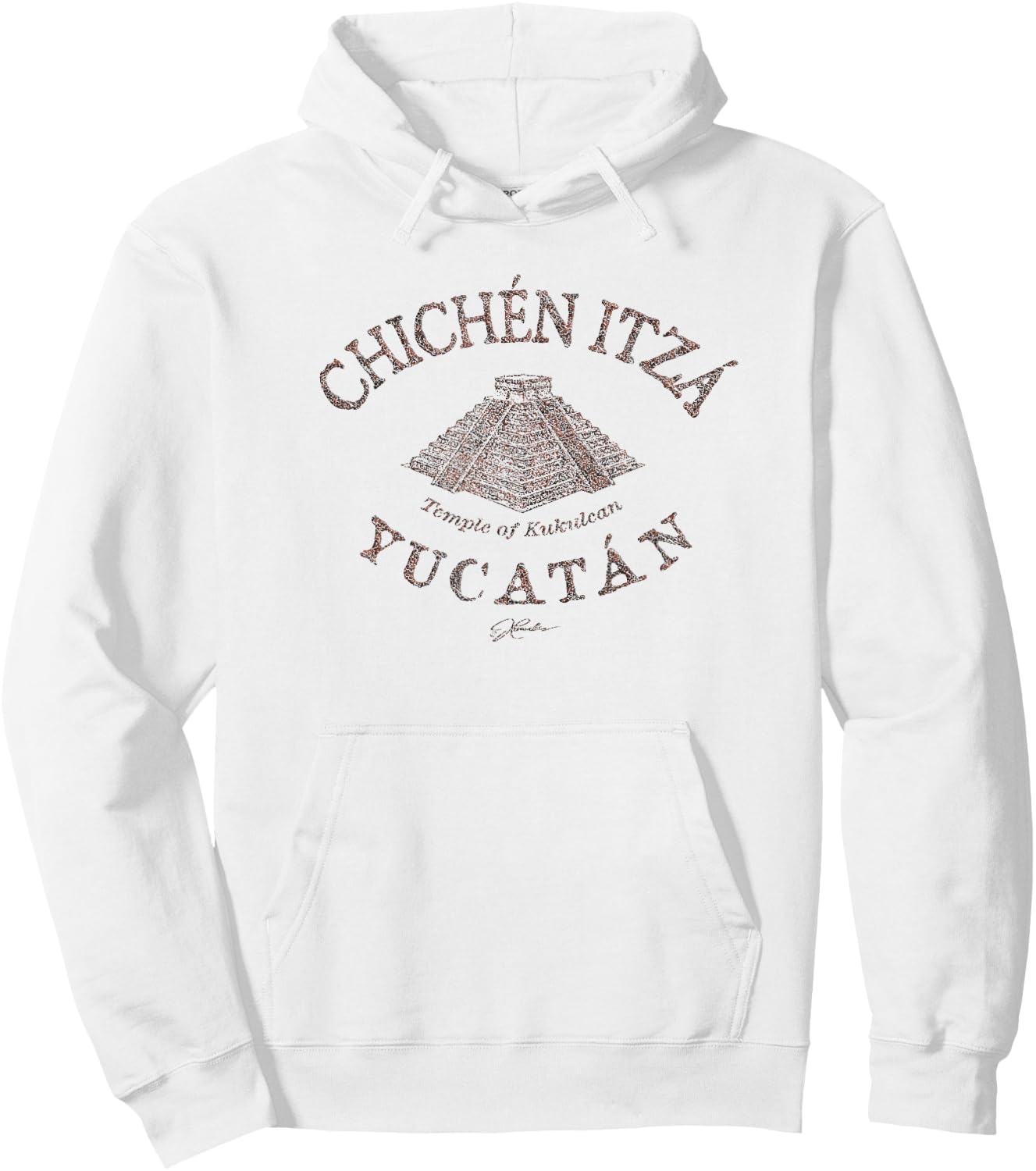 JCombs: Chichen Itza, Yucatan, Mexico (Distressed) Hoodie - Hoodie | White