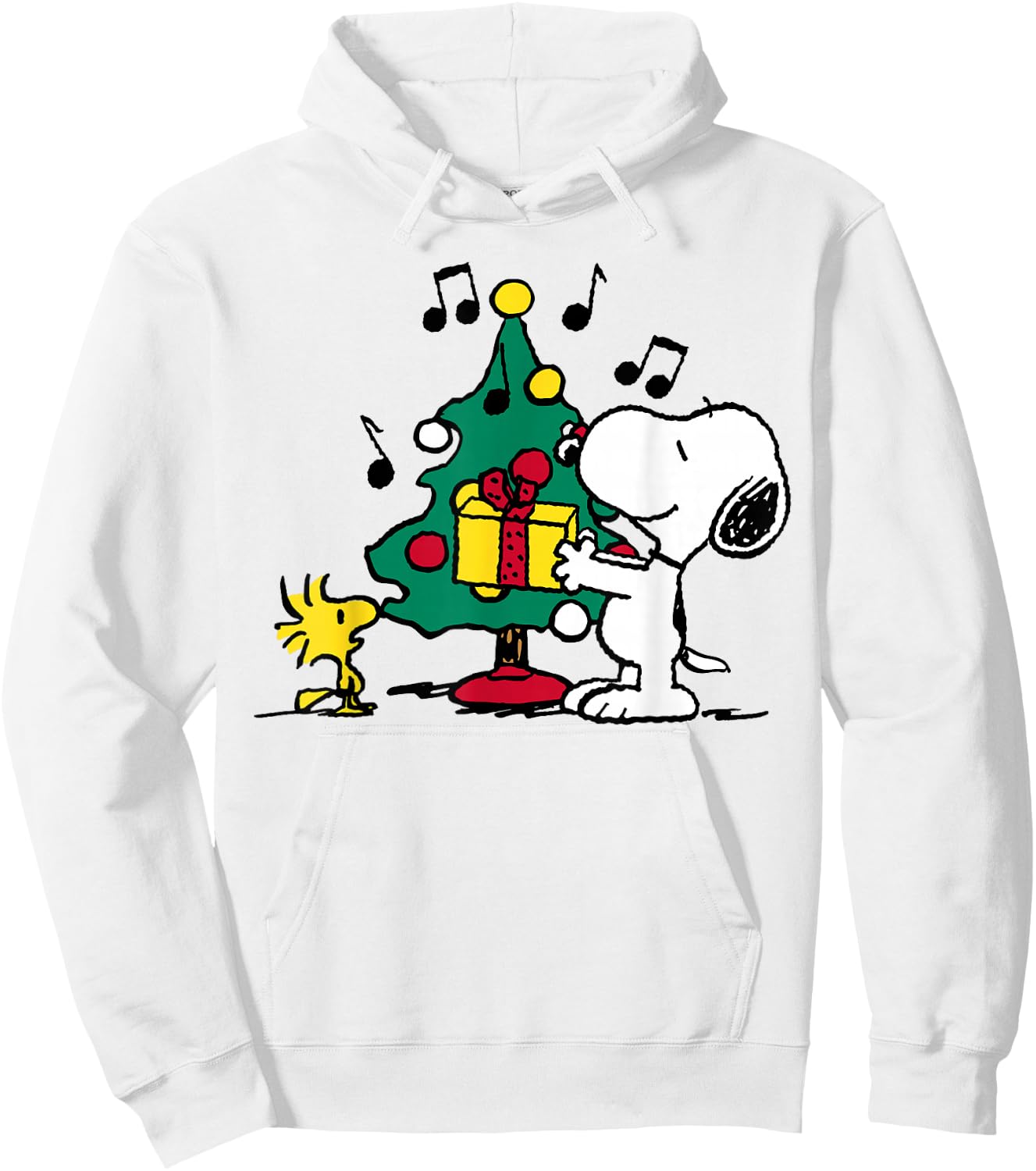 Peanuts Snoopy and Woodstock Holiday Christmas Tree Hoodie - Hoodie | White