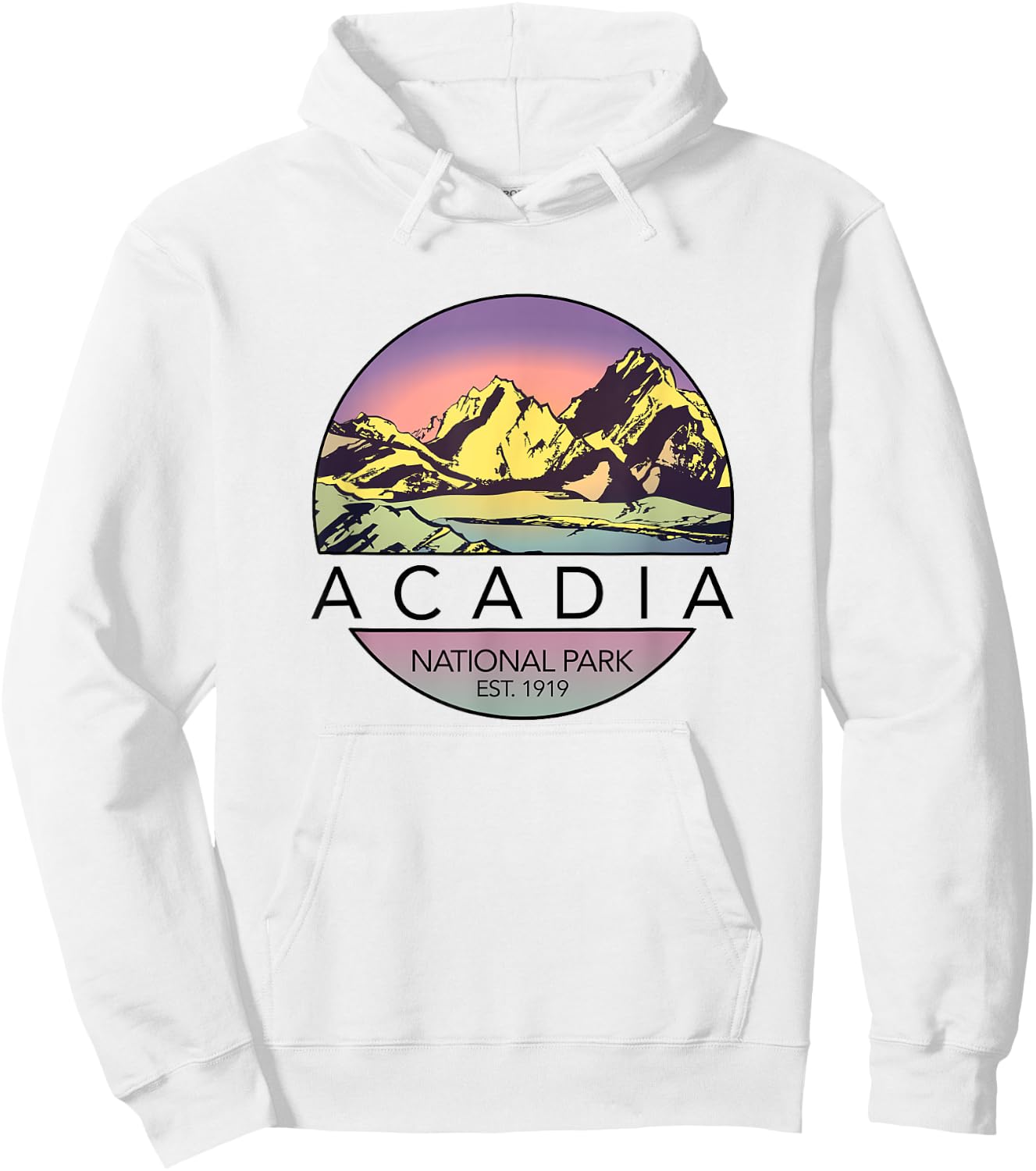 Vintage Acadia National Parks Retro Hoodie - Hoodie | White