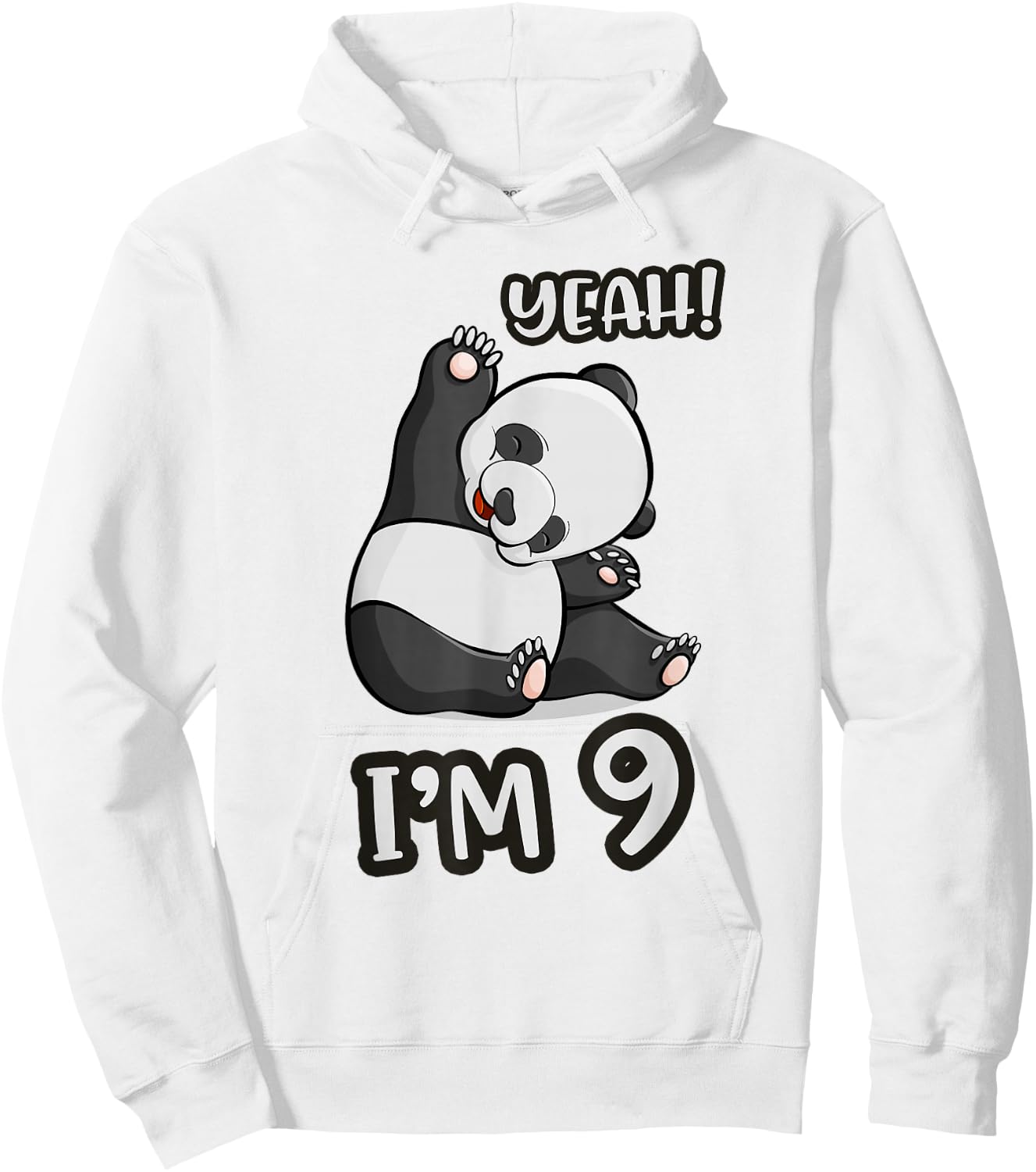 9th Birthday Cute Panda yeah im 9 Years old girl Gif Hoodie - Hoodie | White