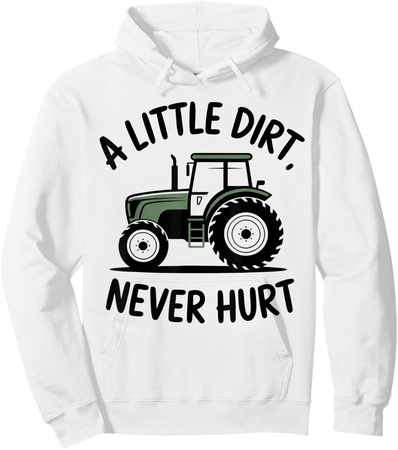 A Little Dirt Never Hurt Trucker Kids Girls Boys Hoodie - Hoodie | White