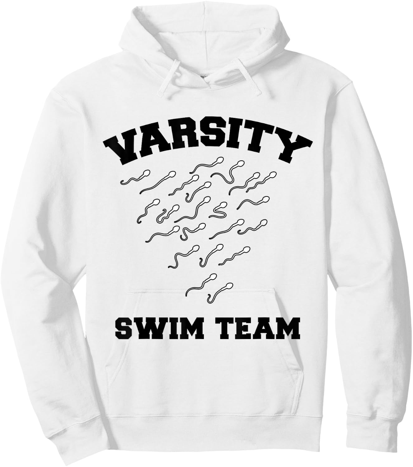 Varsity Swim Team Swimming Sperm Hoodie - Hoodie | White