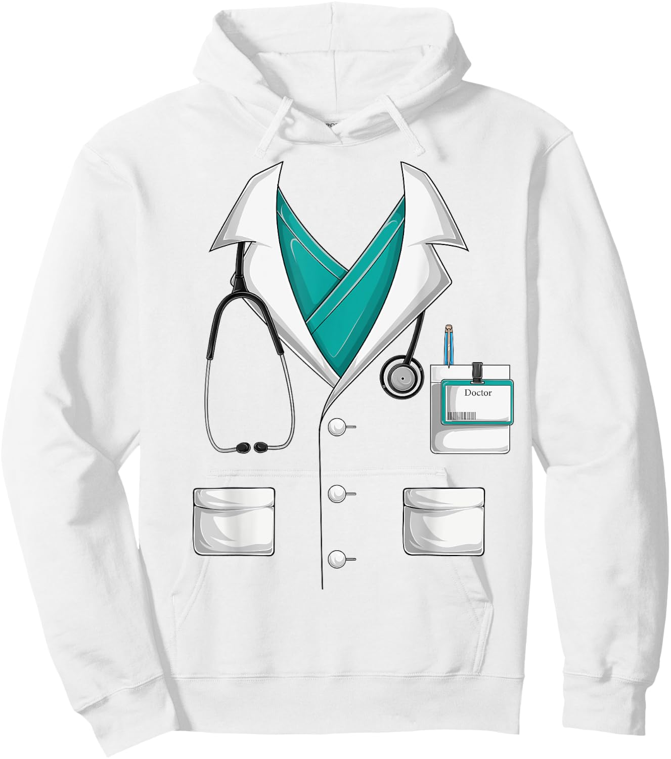 Doctor White Lab Coat funny Halloween Costume men women kids Hoodie - Hoodie | White
