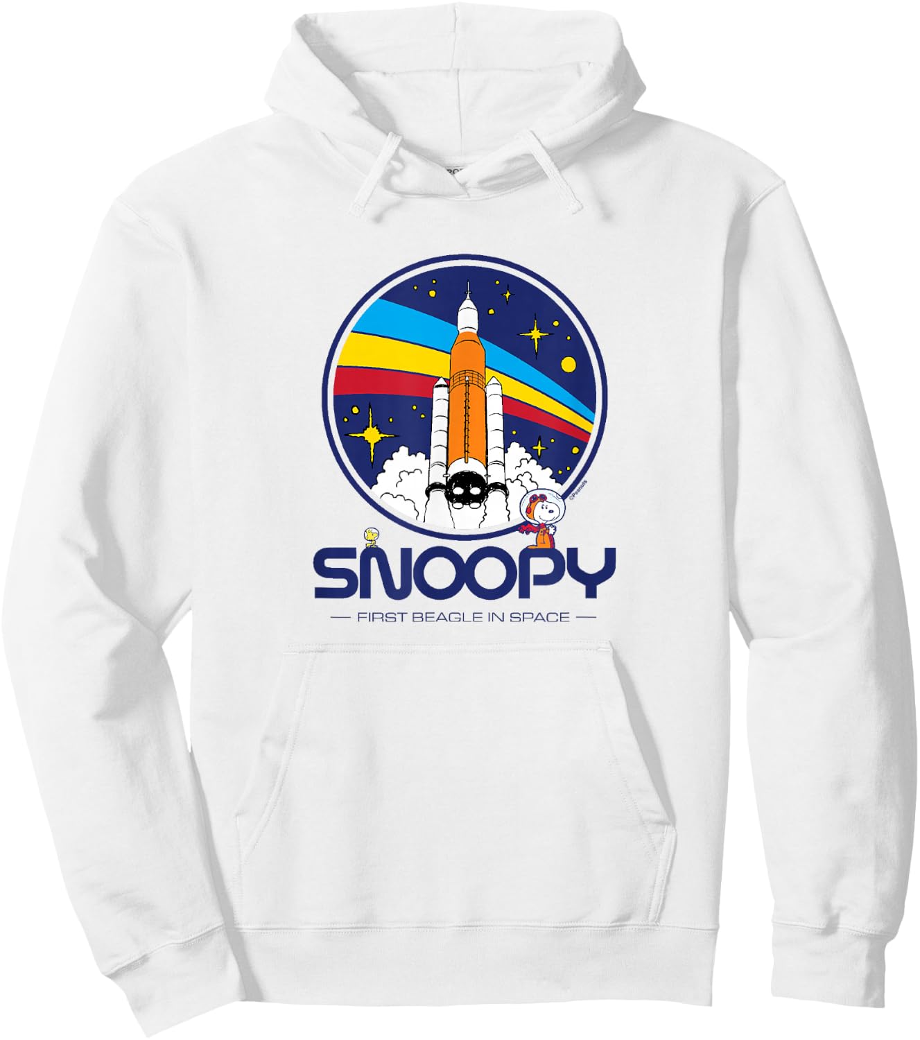 Peanuts - Snoopy First Beagle In Space Rocket Shuttle Hoodie - Hoodie | White