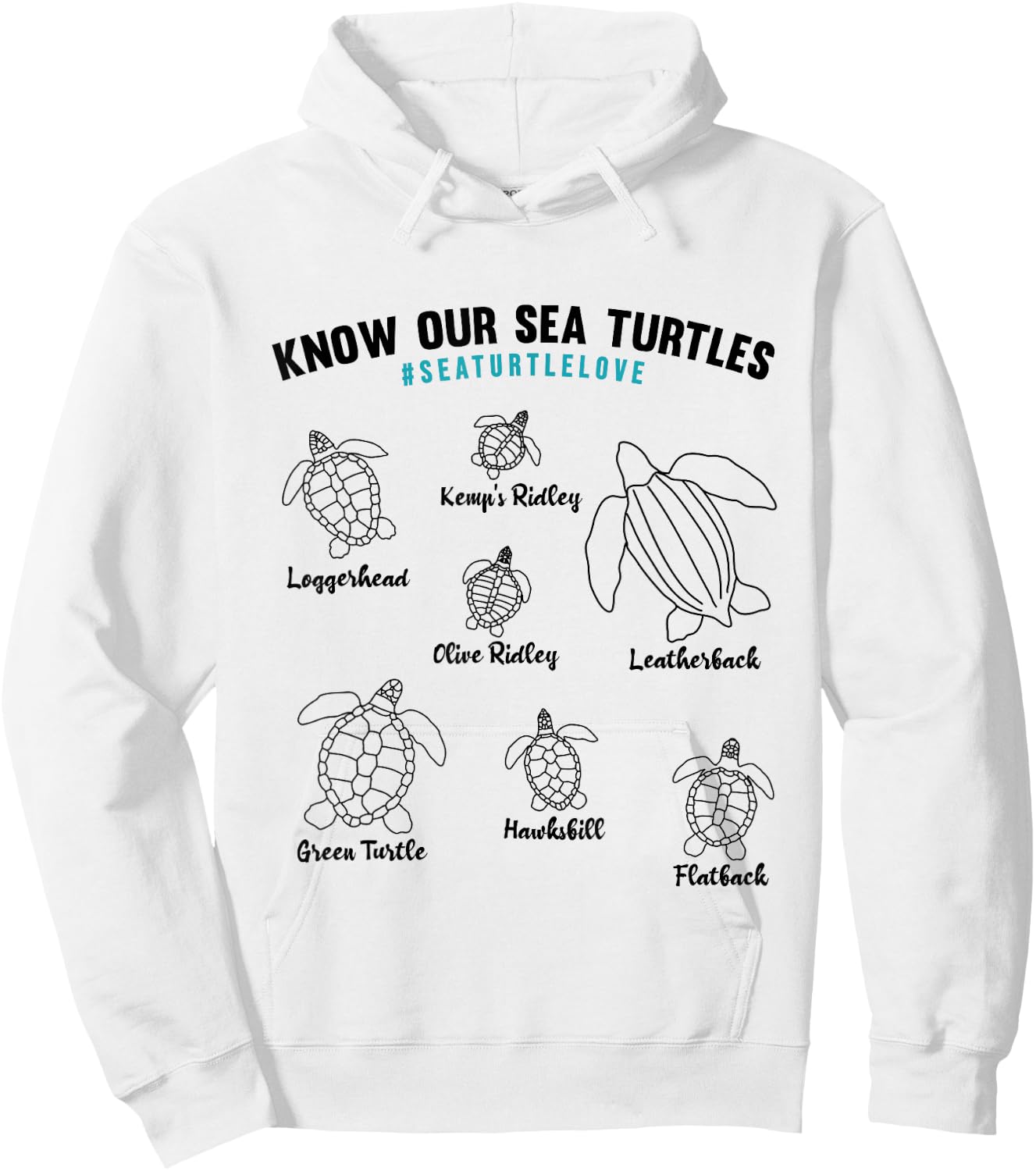 Know Our Sea Turtles - Sea Turtle Species for Sea Turtle Hoodie - Hoodie | White