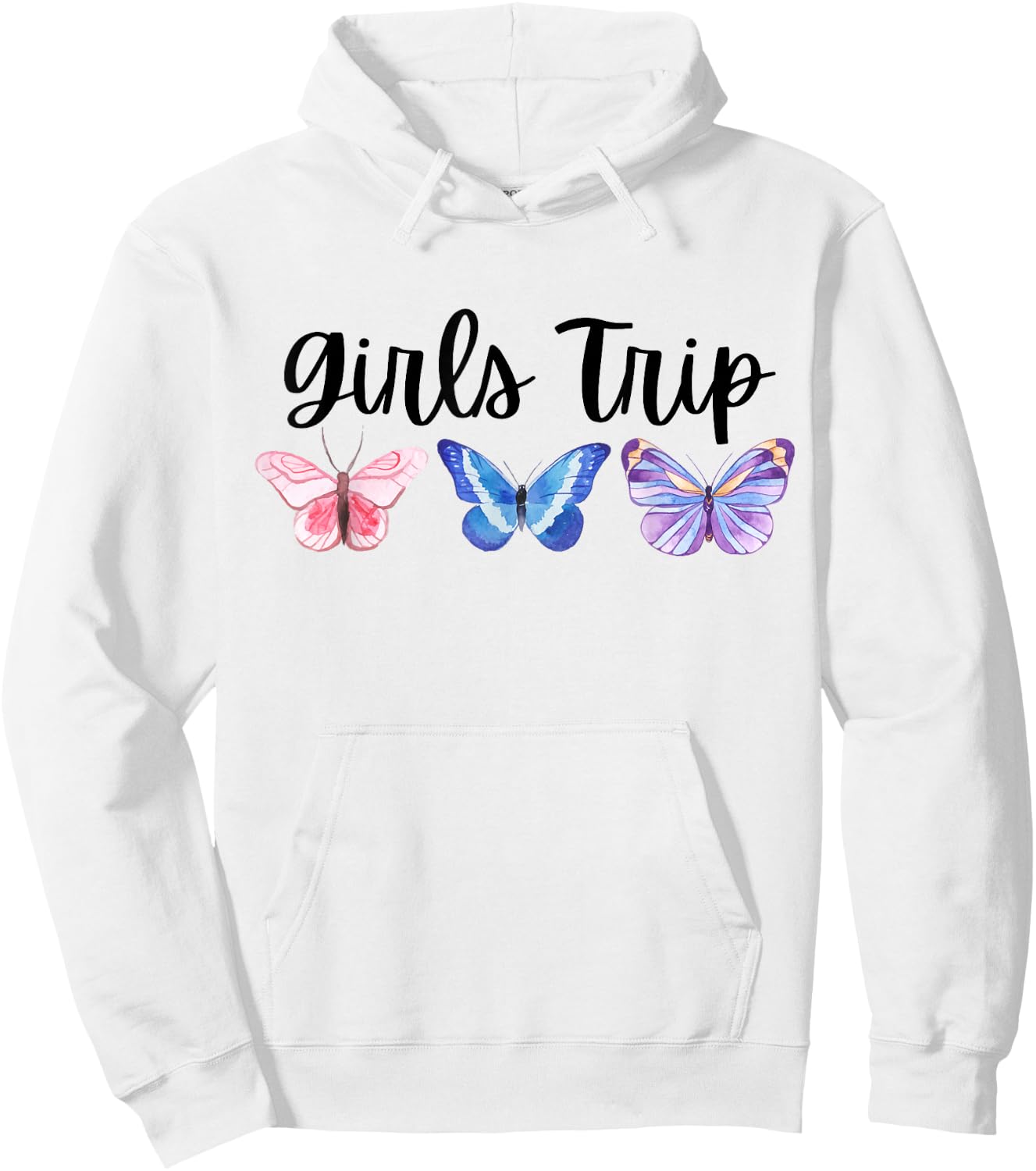 Girls Trip, Vacay Mode, Butterflies, Girls Weekend Trip Hoodie - Hoodie | White