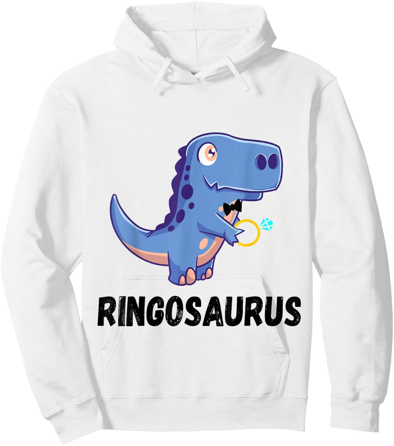 Cute Dinosaur Ring Bearer Ring Dino Wedding Party Security Hoodie - Hoodie | White