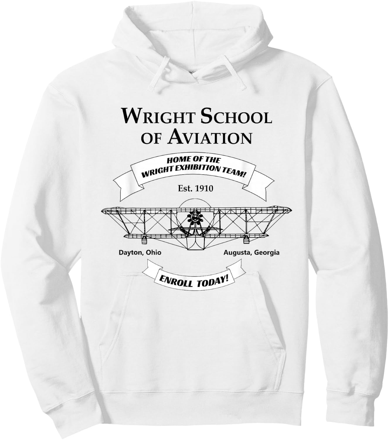 Wright Brothers Bros. First Airplane Aviation Pilot Hoodie - Hoodie | White